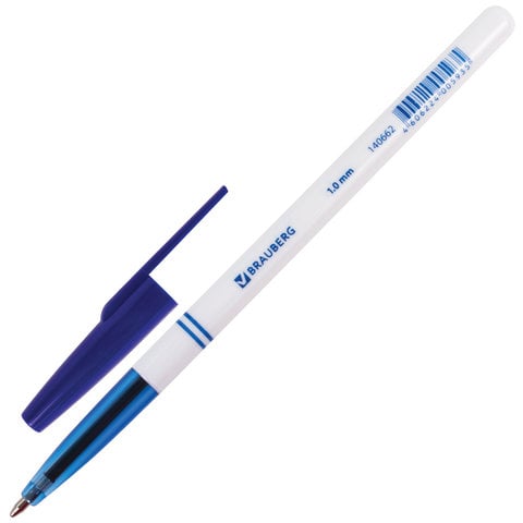 Ручка шариковая синяя «Офисная» Brauberg