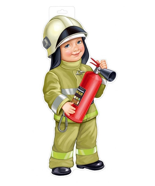 Мальчик-пожарный. Плакат вырубной