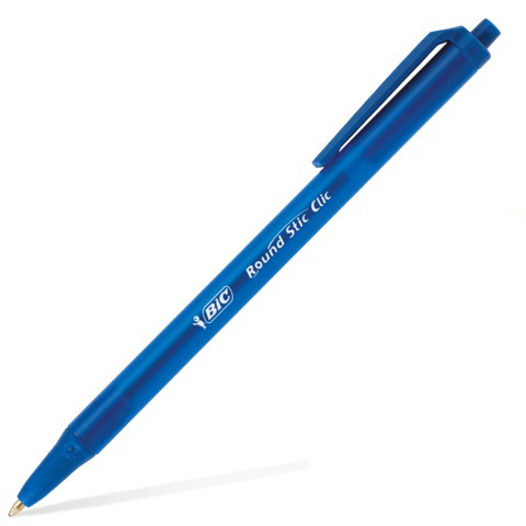 Ручка синяя автоматическая BIC «Round Stic Clic»
