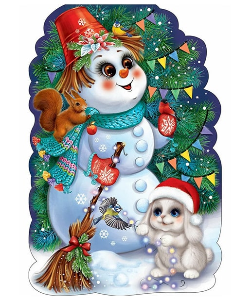 Снеговик. Плакат вырубной А1