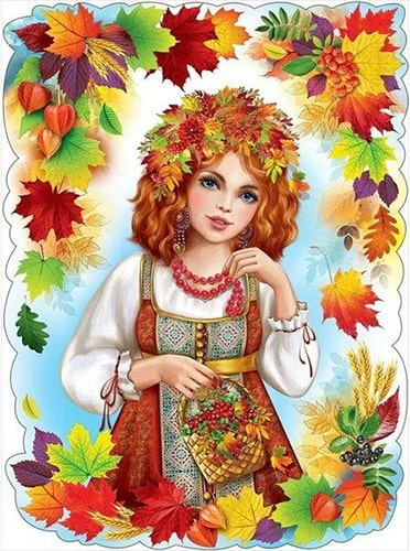 Девушка Осень. Вырубной плакат А2