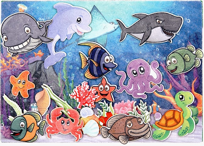 Подводный мир. Обучающая игра из фетра
