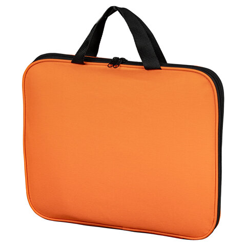 Папка-сумка А4 на молнии с ручками оранжевая STAFF