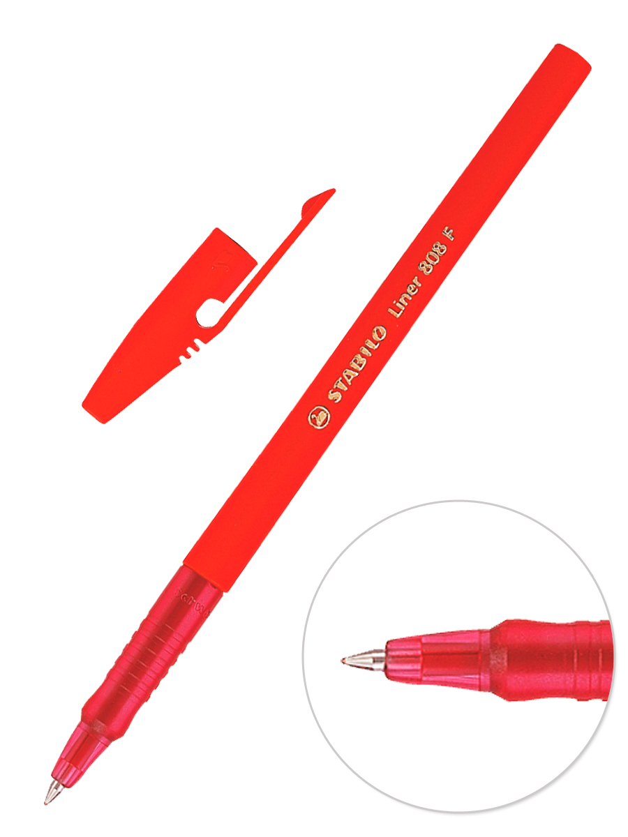 Ручка шариковая красная Stabilo 808F