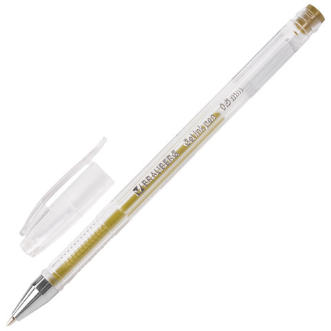 Ручка гелевая золотистая Brauberg Jet