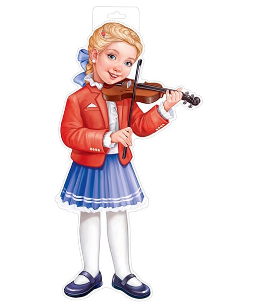 Девочка со скрипкой. Плакат вырубной