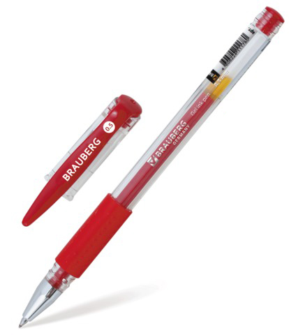 Ручка гелевая красная Brauberg Number One