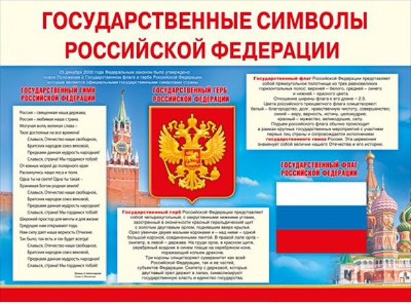 Государственные символы РФ. Плакат А2