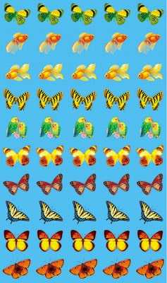 Бабочки и рыбки. Наклейки-оценки