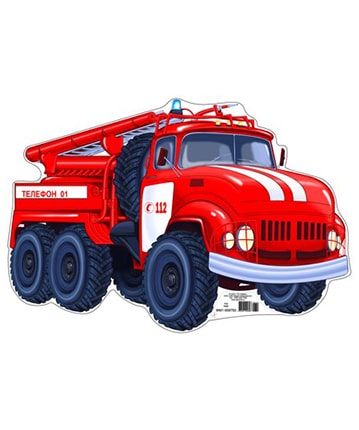 Пожарная машина. Плакат вырубной мини
