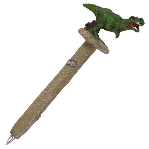 Ручка шариковая синяя с фигуркой "Динозавр" Brauberg