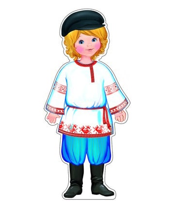 Мальчик в русском костюме. Плакат вырубной