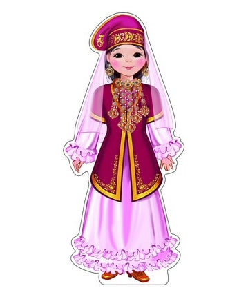 Девочка в татарском костюме. Плакат вырубной