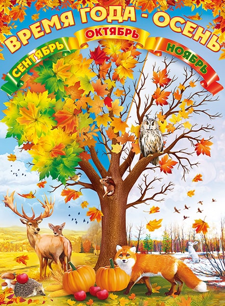 Время года - осень. Плакат А2